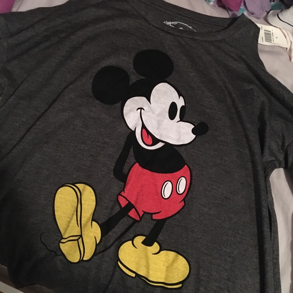 Cold shoulder Mickey Mouse top